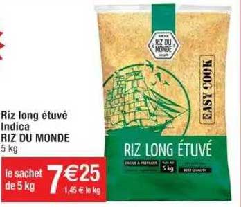 rriz long étuvé indica riz du monde