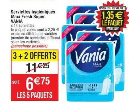 Serviettes Hygiéniques Maxi Fresh Super Vania