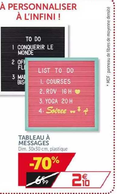 Tableau à Messages