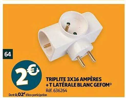 triplite 3x16 ampères + t latérale blanc gefom