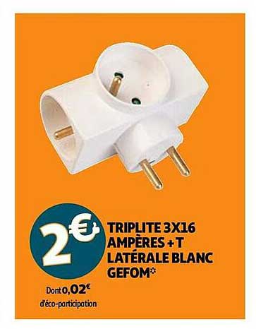 triplite 3x16 ampères + t latérale blanc gefom