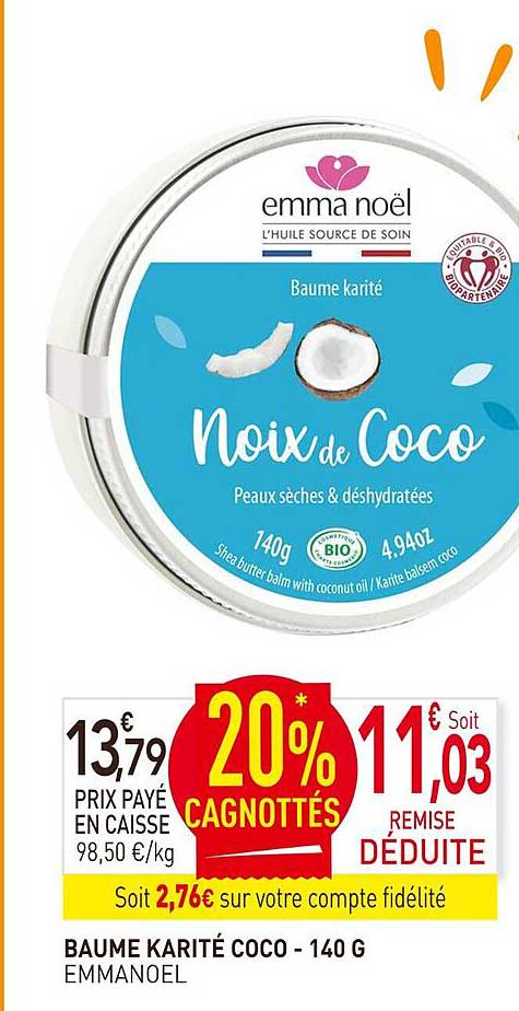 Baume Karité Coco Emma Noël - 140 G