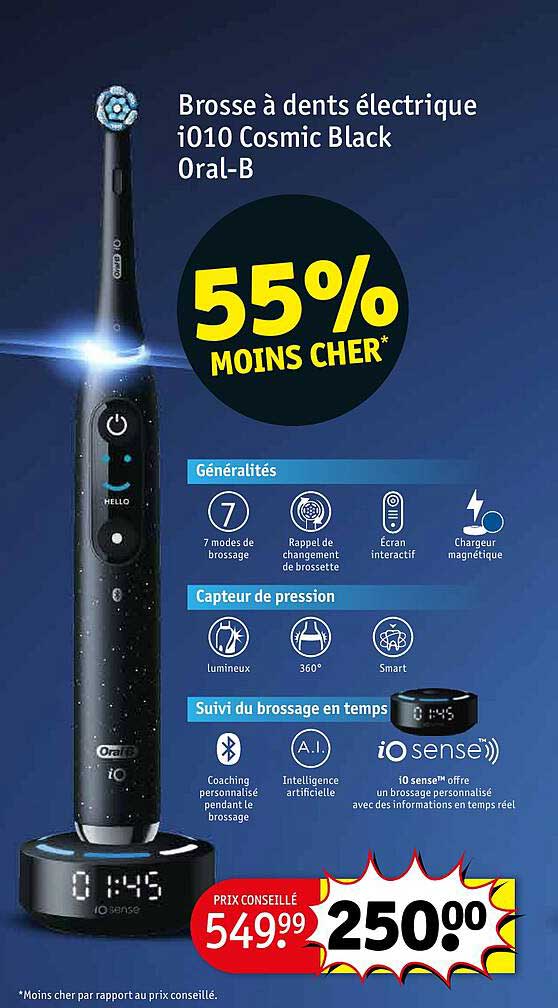 brosse à dents électrique io10 cosmic black oral-b