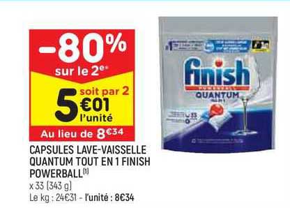 capsules lave-vaisselle quantum tout en 1 finish powerball