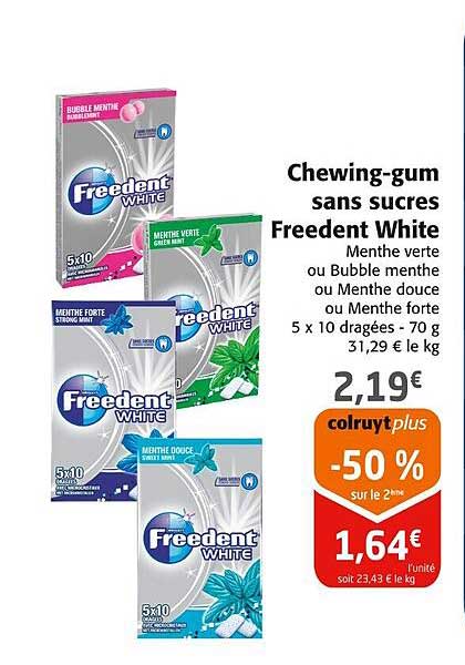 Chewing-gum Sans Sucres Freedent White