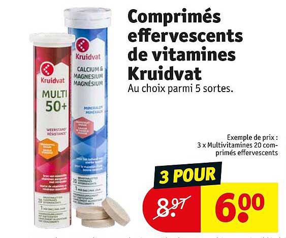 comprimés effervescents de vitamines kruidvat