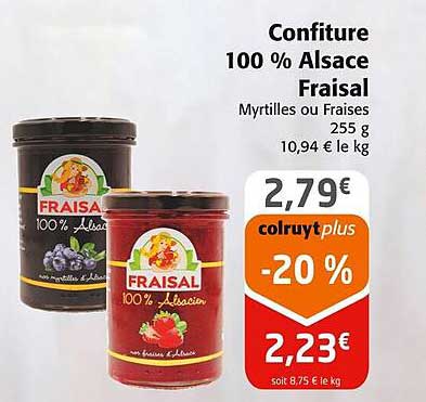 Confiture 100% Alsace Fraisel Myrtilles Ou Fraises