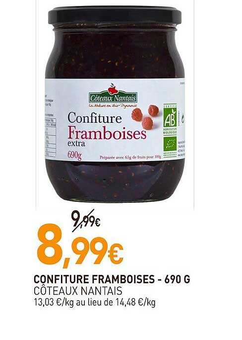 confiture framboises côteaux nantais