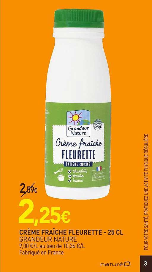 crème fraîche fleurette grandeur nature - 25 cl