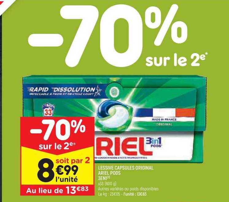 Lessive Capsules Original Ariel Pods 3 En 1