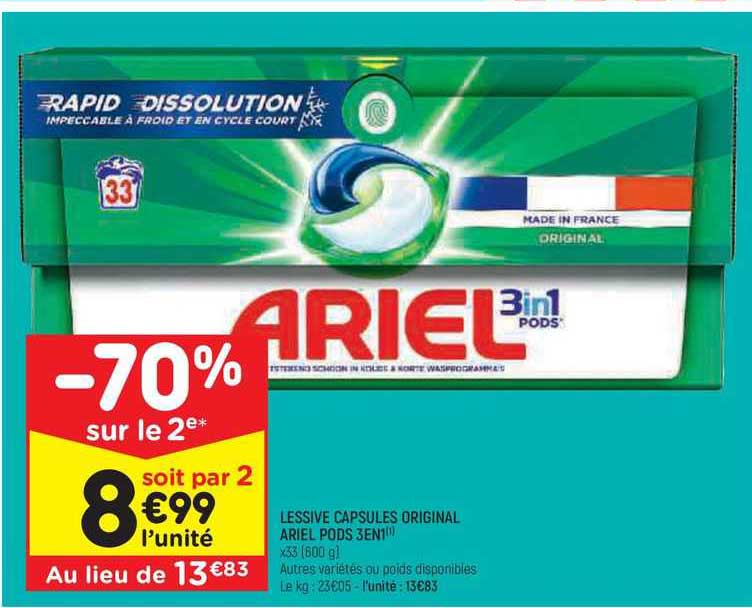 Lessive Capsules Original Ariel Pods 3 En 1