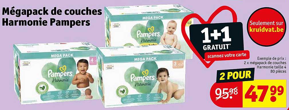 mégapack de couches harmonie pampers