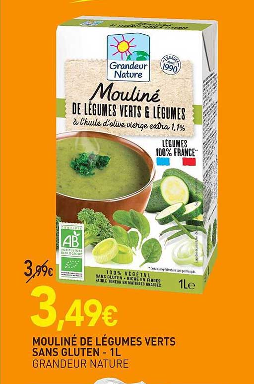mouliné de légumes verts sans gluten - 1 l grandeur nature