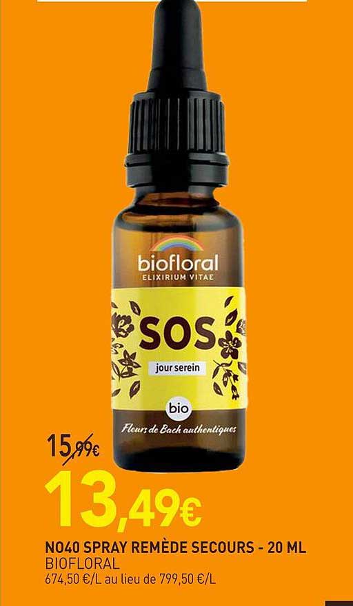 No40 Spray Remède Secours Biofloral - 20 Ml
