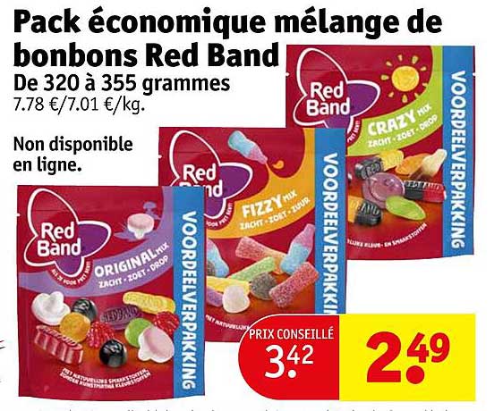 pack économique mélange de bonbons red band