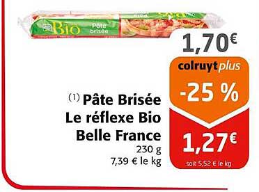 pâte brisée le réflexe bio belle france