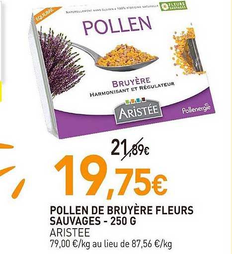 pollen de bruyère fleurs sauvages aristee - 250 g
