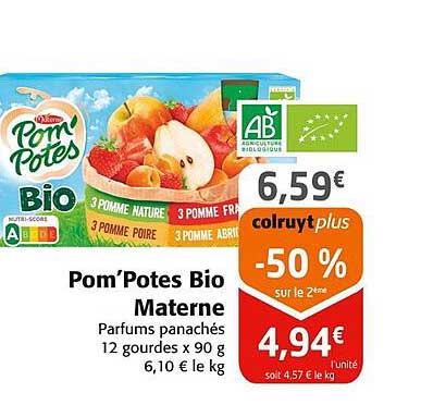 pom's potes bio manterne parfums panachés 12 gourdes