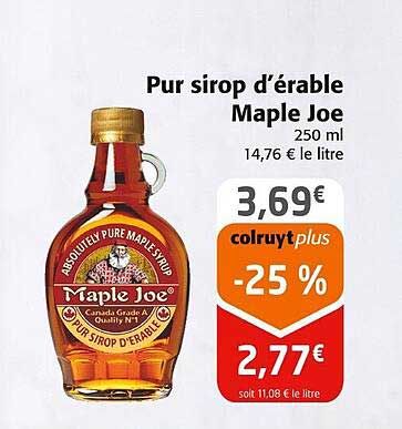 pur sirop d'érable maple joe