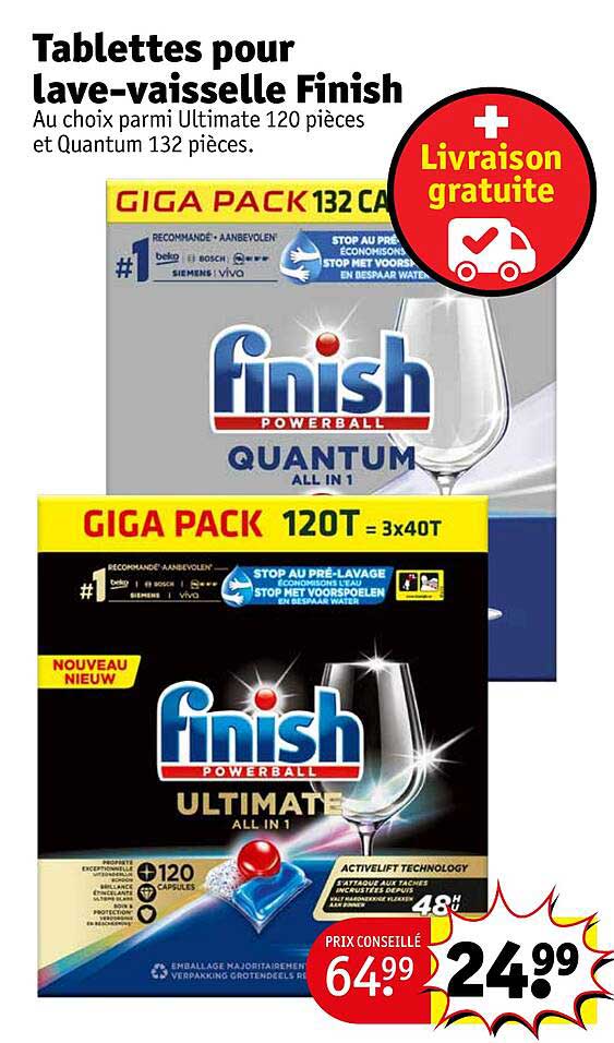 tablettes pour lave-vaisselle finish