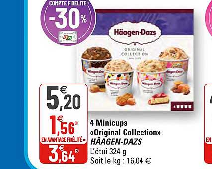 4 minicups "original collection" häagen-dazs