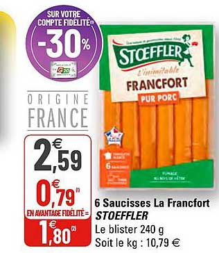 6 saucisses la francfort stoeffler