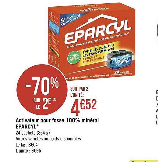 activateur pour fosse 100% minéral eparcyl