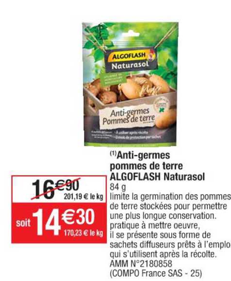 anti-germes pommes de terre algoflash naturasol