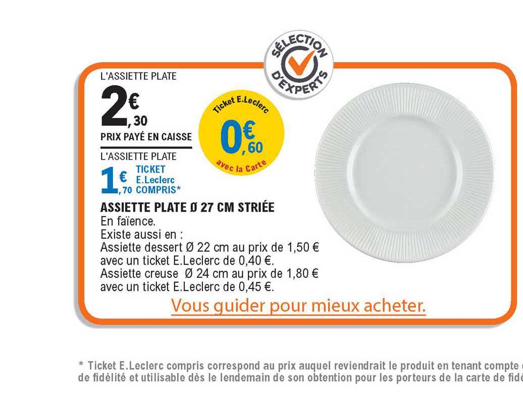 Assiette Plate 27 Cm Striée