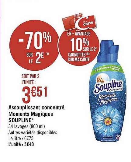 assouplissant concentré moments magiques souplines -70% sur le 2è