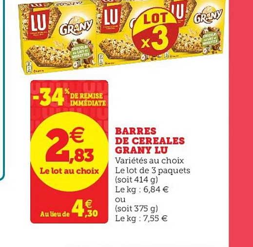 barres de céréales grany lu