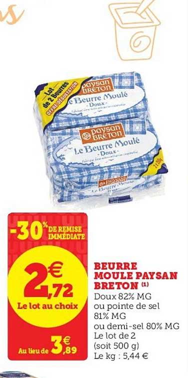 beurre moulé paysan breton