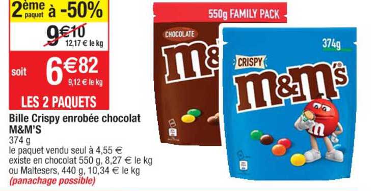 bille crispy enrobée chocolat m&m's