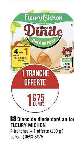 blanc de dinde doré au four fleury michon