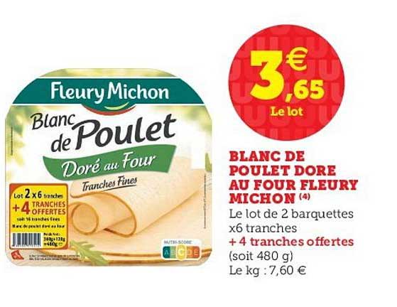 blanc de poulet doré au four fleury michon