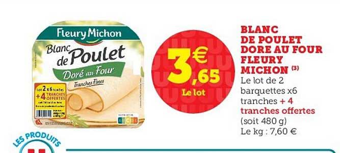 blanc de poulet doré au four fleury michon