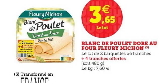 blanc de poulet dore au four fleury michon