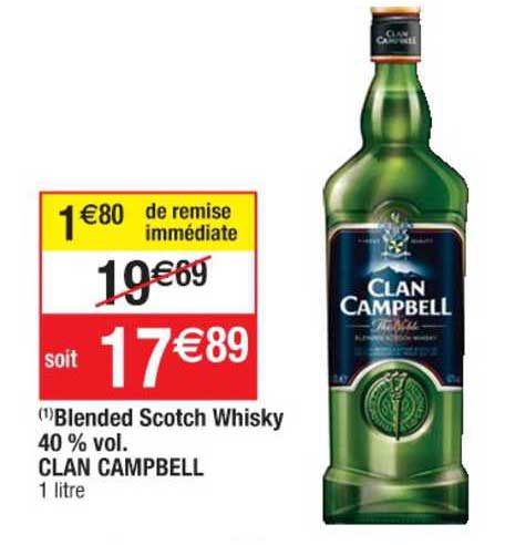 blended scotch whisky 40% vol. clan campbell
