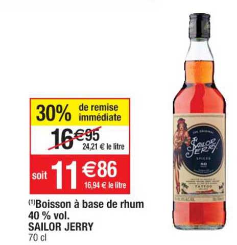 boisson à base de rhum 40% vol. sailor jerry