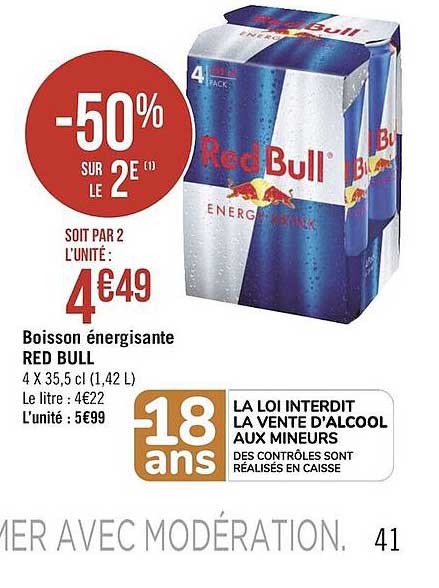 boisson énergisante red bull
