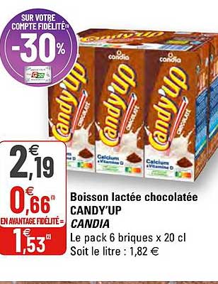 boisson lactée chocolatée candy'up candia
