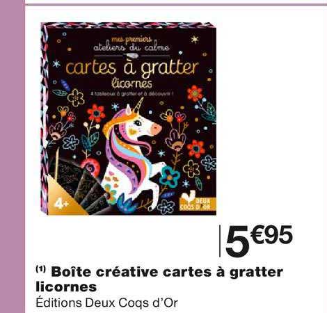 boîte créative cartes à gratter licornes