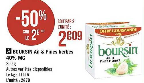 Boursin Ail & Fines Herbes 40% Mg