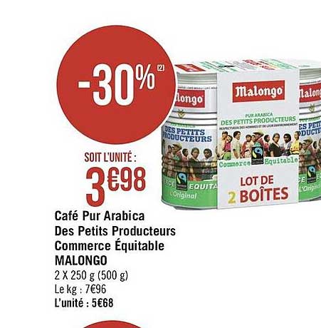 café pur arabica des petits producteurs commerce équitable malongo