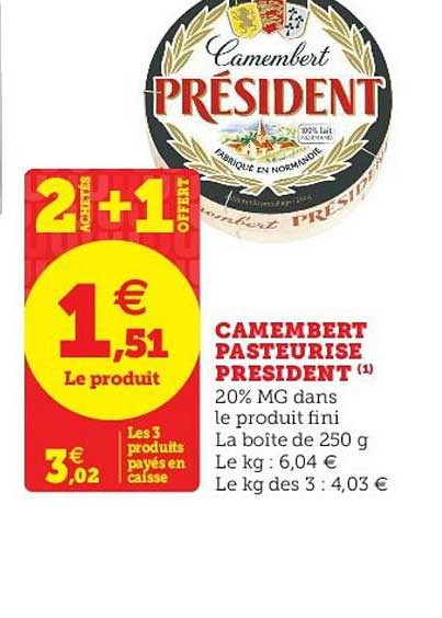 Camembert Pasteurisé Président