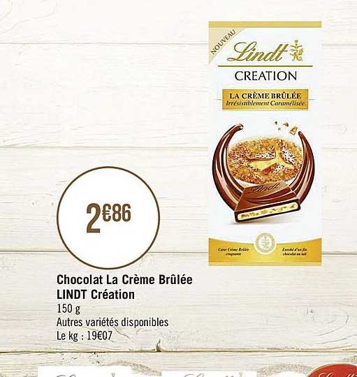 chocolat la crème brûlée lindt création