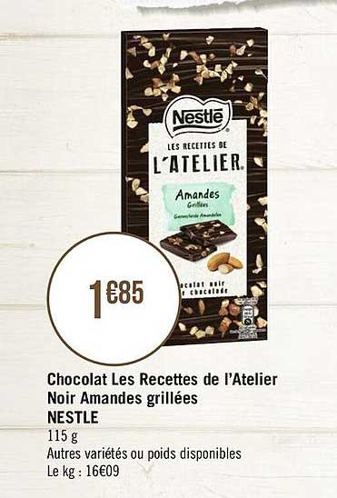 chocolat les recettes de l'atelier noir amandes grillées nestlé