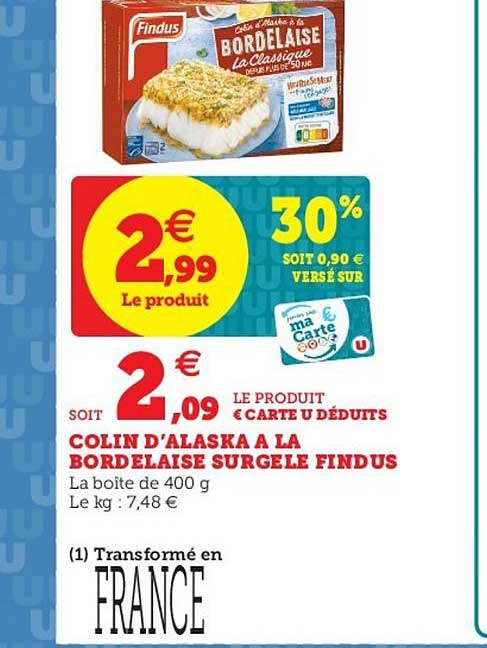 Colin D'alaska à La Bordelaise Surgelé Findus