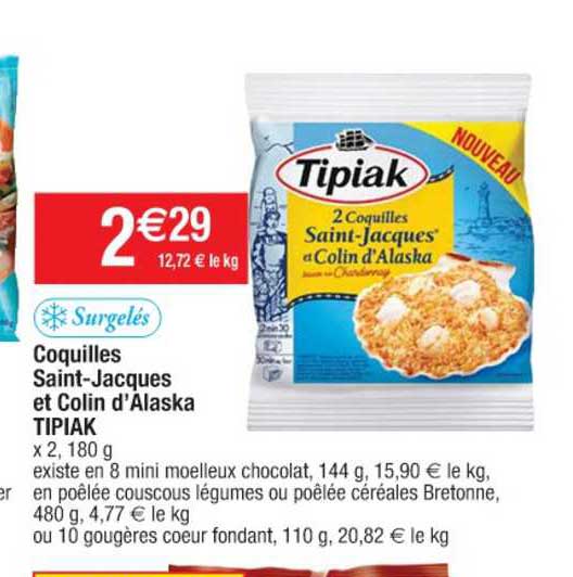 coquilles saint-jacques et colin d'alaska tipiak