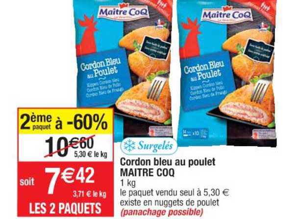 cordon bleu au poulet maître coq